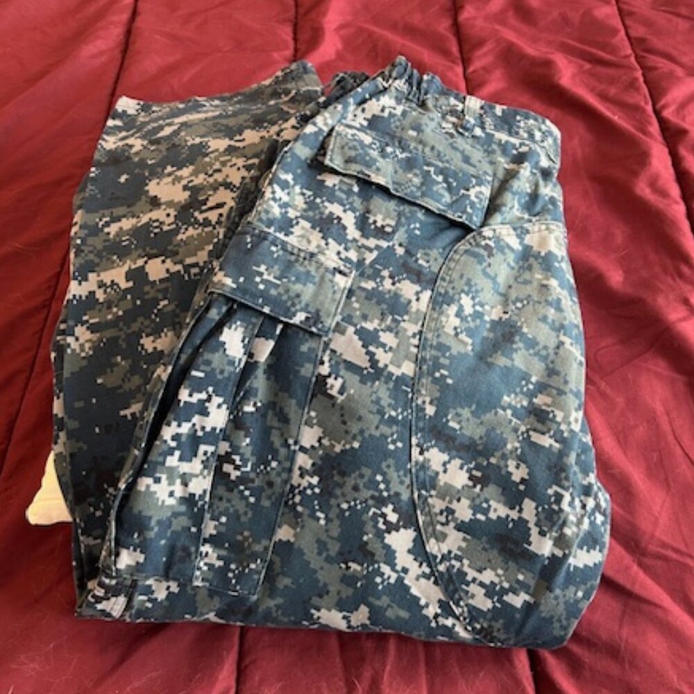 Blue Camo Cargo Pants